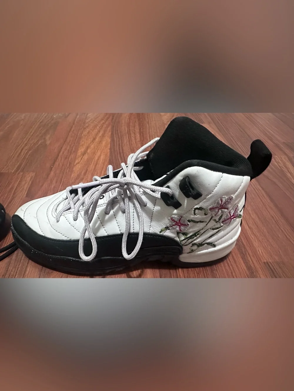 Jordan High-Top Sneakers in White and Black. Size 6.5 youth.